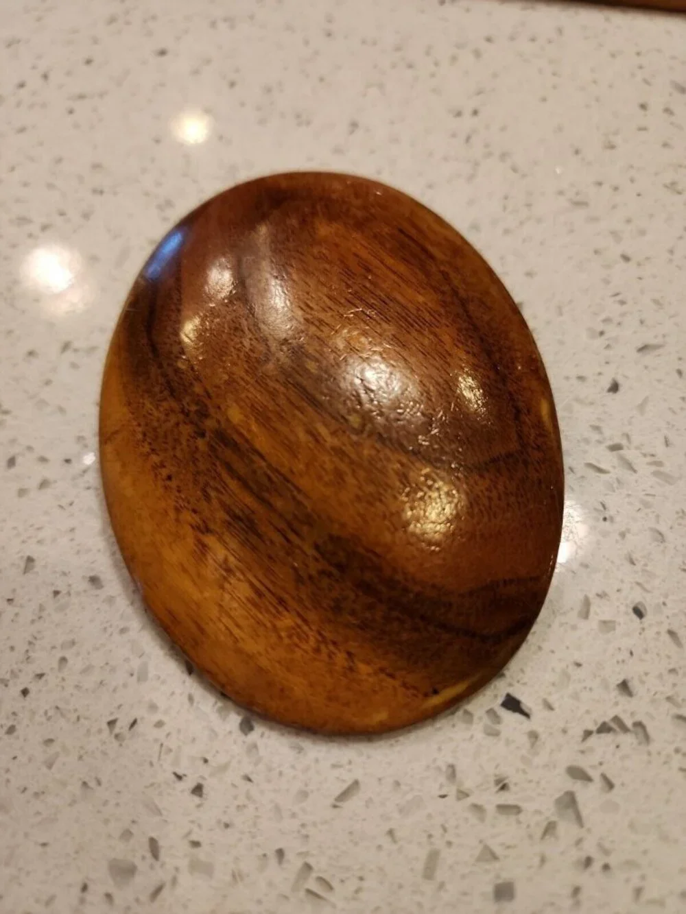 VTG Handmade Wooden Buckle Oval Brown Layered 4.1